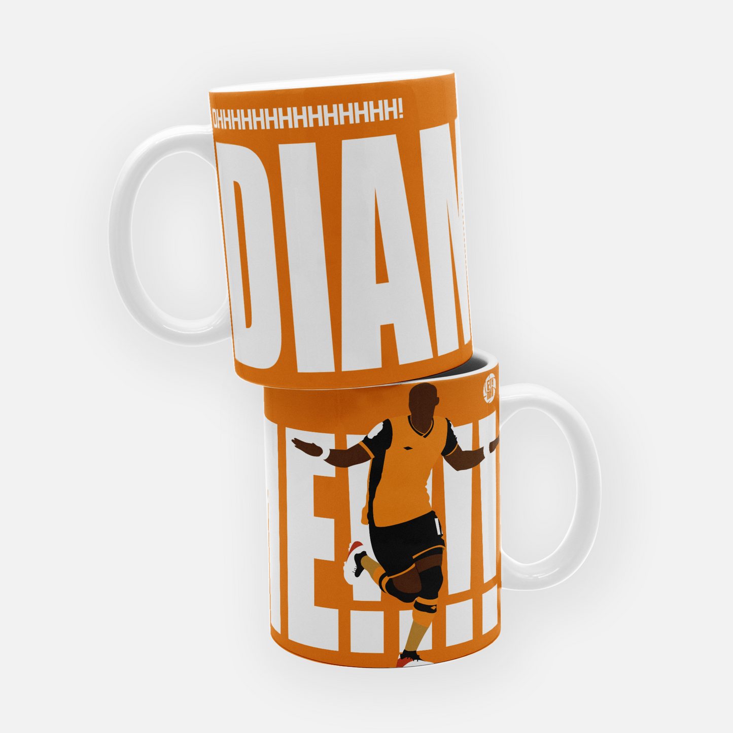 Hull City mug featuring Mo Diame’s iconic goal in the play-off final, securing the club's promotion to the Premier League, a moment etched in Tigers' history.