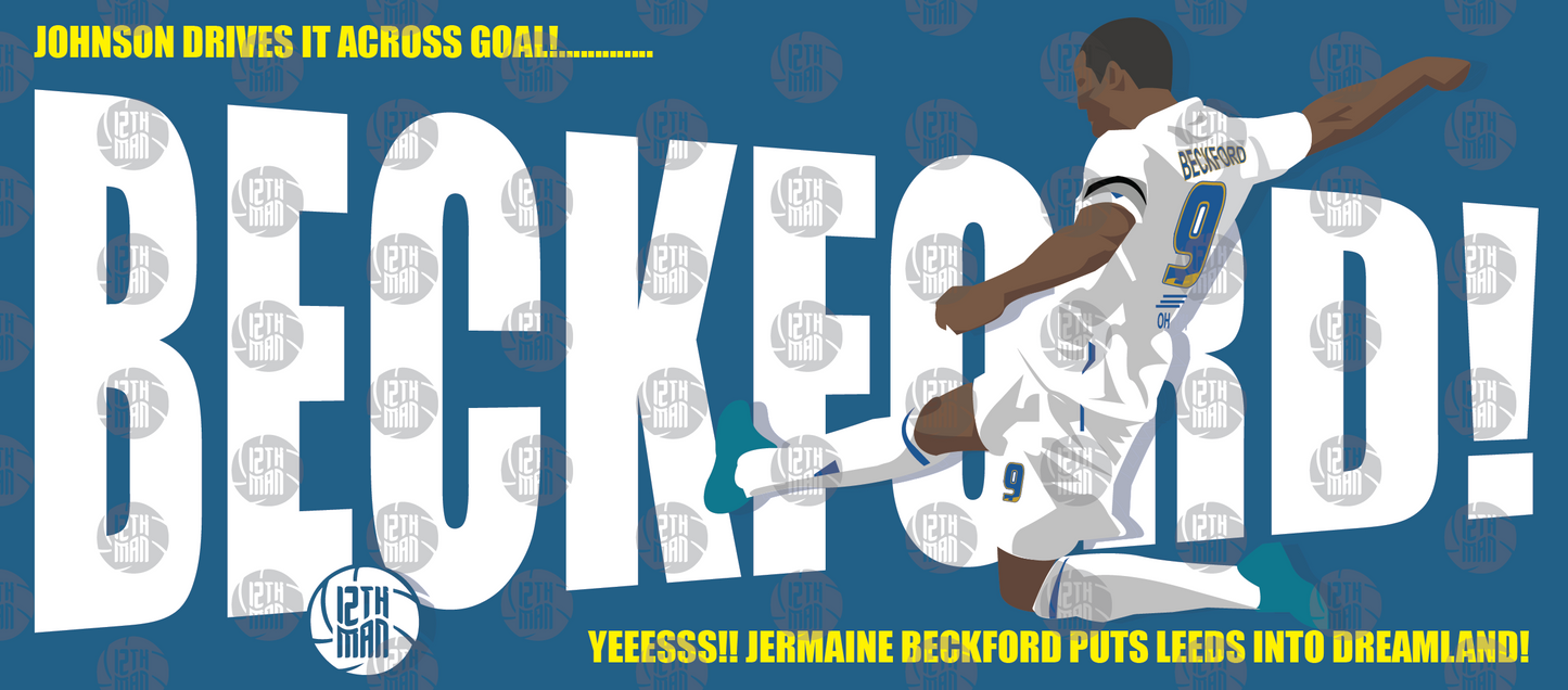 Jermaine Beckford Leeds United mug, iconic goal celebration, football fan collectible