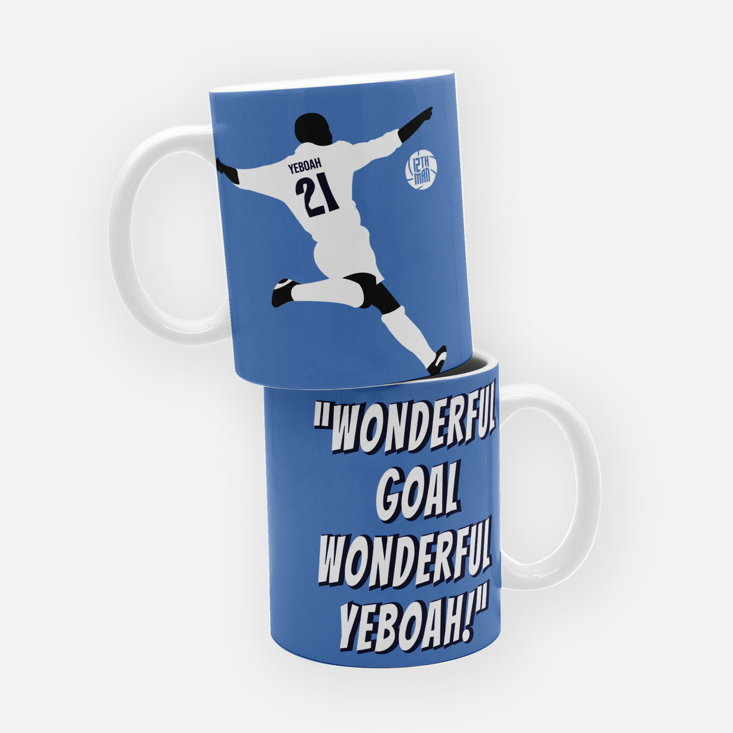 "Leeds United mug featuring Tony Yeboah and his wonder goal, celebrating his iconic strike that remains one of the greatest goals in Premier League history.