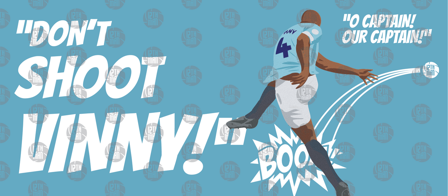 Vincent Kompany iconic 'Don’t Shoot' goal mug, Manchester City vs Leicester City, football fan mug, Manchester City memorabilia