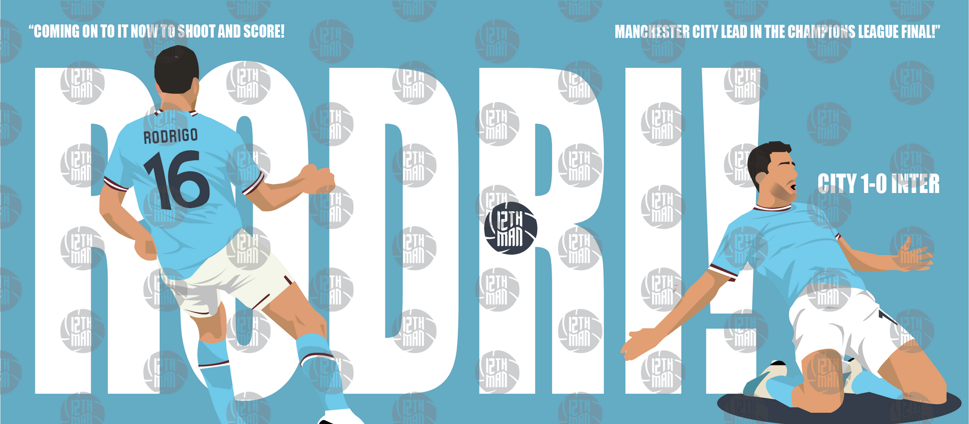 Rodri Manchester City mug, iconic goal Champions League final, football fan mug, Manchester City memorabilia